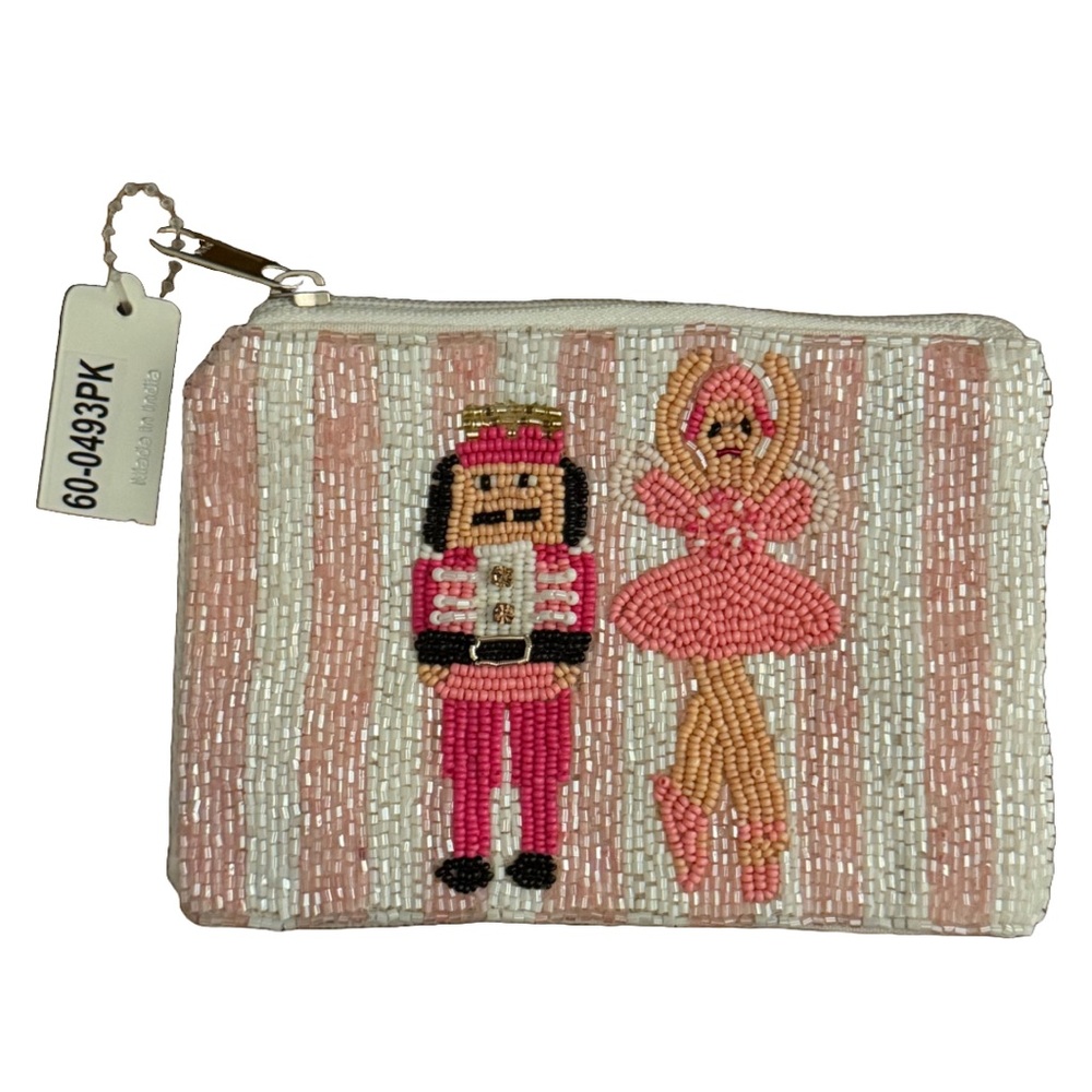 NWT Viola Beaded Pink Nutcracker Ballerina Coin Purse